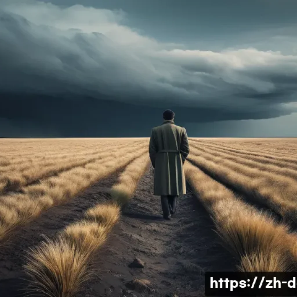 디지털아트 배경 채색법 - **Prompt: "A solitary figure in a melancholic landscape, captured with deep atmospheric perspective ...
