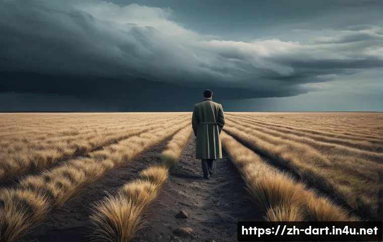 디지털아트 배경 채색법 - **Prompt: "A solitary figure in a melancholic landscape, captured with deep atmospheric perspective ...