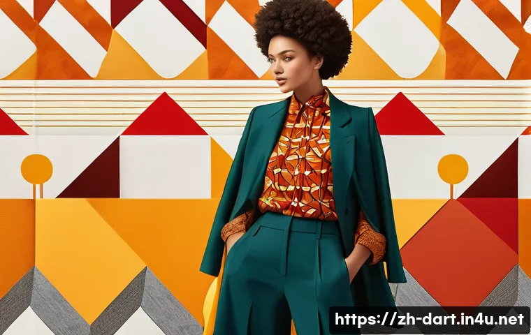 디지털아트 패턴 디자인 제작 - A vibrant digital fashion pattern featuring warm color tones such as rich reds, oranges, and yellows...