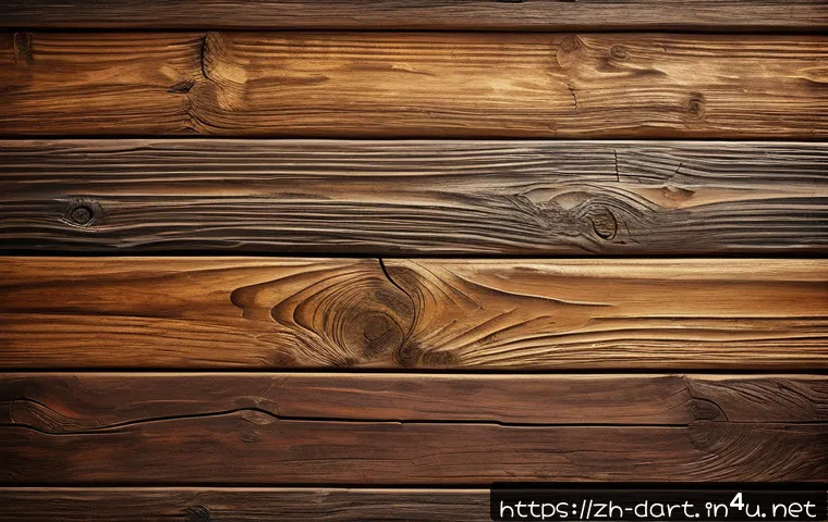 디지털아트 질감 표현 기법 - A close-up digital painting of a worn wooden plank texture, capturing the intricate grain patterns a...