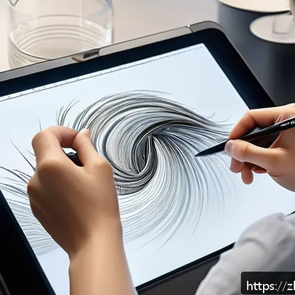 디지털아트에서의 필압 조절법 - A detailed digital painting workspace scene showing a professional artist using a high-end graphics ...