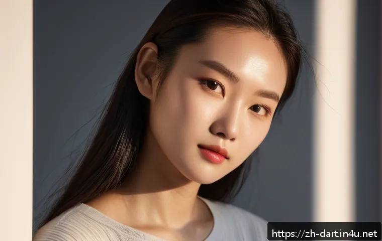 디지털아트에서 명암 이해하기 - A portrait of a young adult character illuminated by dramatic side lighting that emphasizes facial c...